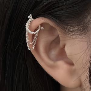 TEMU 여성을 위한 독특하고 패셔너블한 체인 귀걸이 한 쌍. 태슬이 특징이며, 새로운 스타일의 이어 커프 F48.