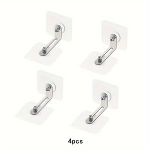 TEMU 4/5 미끄럼 방지 가구 앵커, 드릴 불필요 벽걸이형 안전 브래킷, 미끄럼 방지 가구 보호 키트, 책장 및 서랍장 안전을 위해 벽에 고정 - 제거 가능한 나사 포함|화장대