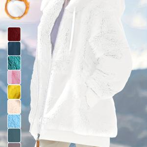 TEMU 신상 가을 겨울용 루즈핏 플리스 후드 코트 따뜻한 재킷