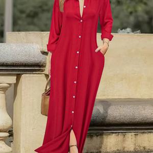 TEMU 패션 여성 의류 롱 셔츠 드레스