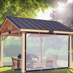 TEMU 방수 방수 타포린 롤, 비 보호용 아일렛 포함, 간편한 설치를 위한 로프 포함. 정원, 마당, 발코니, 온실, 다육 식물 및 애완 동물 지붕에 적합합니다. 이 투명 방수 커버