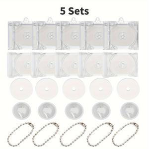 TEMU 2개/5개 미니 CD 박스 키체인 - 투명 아크릴 레트로 음악 펜던트 DIY 체인 포함, 빈티지 레코드 앨범 액세서리, 뮤지션 & 컬렉터를 위한 선물, 향수어린 음악 애호가 토큰