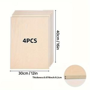 TEMU 베이스우드 합판 시트 12x16인치, 2mm 두께 - 레이저 커팅, 우드 버닝 및 건축 모델에 완벽 - 매끄러운 마감의 미완성 연갈색 사각 패널, DIY 공예 및 디자인 프로젝트용