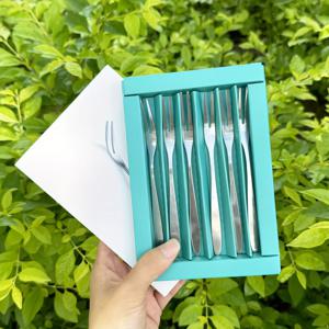 TEMU 케이크 및 스낵에 적합한 귀여운 스테인리스 스틸 포크 (디저트, 달콤한 달력, 과일용)