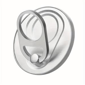 TEMU 매그세프용 자석 지퍼 탑 캔 1개 강력한 흡착 360도 회전 벽 스티커 어디든지 접이식 링 폰 홀더 합금 휴대용 범용 데스크탑 창의적|휴대폰거치대