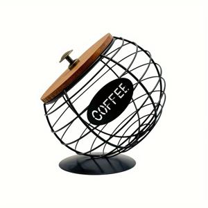 TEMU 1개 독특한 포드 바구니 - 홈, 바, 카페 디스플레이용 경사진 디자인의 철제 커피 캡슐 홀더