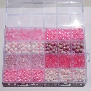 TEMU 950개 아크릴 비즈 믹스 세트, 6mm-8mm, 8가지 스타일, 3가지 색상(보라색, 파란색, 분홍색), DIY 쥬얼리 만들기 키트 팔찌, 매력, 공예, 크리스마스 선물, 커플 손 끈 액세서리