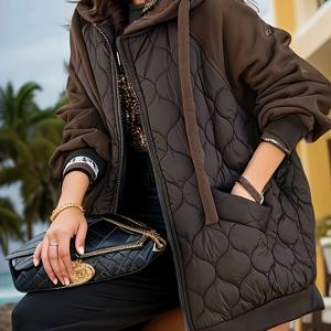 TEMU 신상 가을 겨울용 루즈핏 후드 따뜻한 두꺼운 재킷