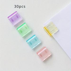 TEMU 30개 미니 컬러풀 투명 메탈 클립 - 사무실 및 학교 문서, 책갈피 및 페이지 마커에 이상적