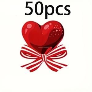 TEMU 50개 로맨틱 레드 하트 & 리본 캔디 장식 카드 - 데이, 결혼식, 생일에 완벽 | 우주 테마, 선물 포장 및 파티 선물용 종이 공예 재료