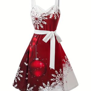 TEMU 우아한 디렉션의 새로운 여성 컬렉션: 할로윈을 위한 서양 스타일의 3D 디지털 프린트 드레스