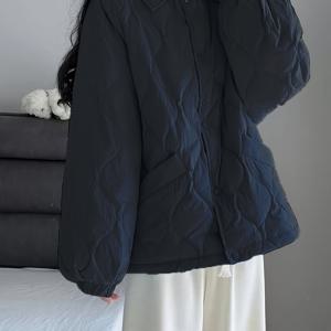 TEMU 2024년 가을/겨울 신상 여성용 경량 재킷. 루즈핏, 빵 스타일 디자인, 한국 버전 숏 코트가 특징입니다.