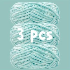TEMU 300g 100g*3 고품질 벨벳 셔닐 원사 3개 묶음, 부드럽고 섬세함, 연한 베이지 색상의 따뜻함, 탈모가 적음, 후크 뜨개질 스웨터, 재킷, 슬리퍼, 모자 및 DIY 다양한 수공예에 사용