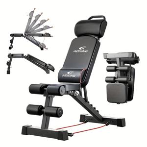 TEMU 13-in-1 접이식 덤벨 벤치, 시트업 보조 장치, 가정용 근력 운동 장비에 적합, 확장 및 두꺼운 파이프가 있는 조절 가능한 다기능 운동 플라이 및 벤치 프레스 의자