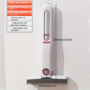 TEMU 미니 스펀지 걸레 (교체 가능한 걸레 헤드 포함), 휴대용 및 다기능, 데스크탑, 자동차, 욕실, 창문 및 유리 청소에 적합 - 뛰어난 흡수력으로 신학기 청소 용품으로 이상적입니다.