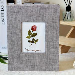 TEMU 리넨 커버와 디스플레이 창이 있는 사진 앨범: 200장의 사진을 수용하는 현대적인 디자인으로, 가족의 추억을 보존하고 선물용으로 이상적입니다.