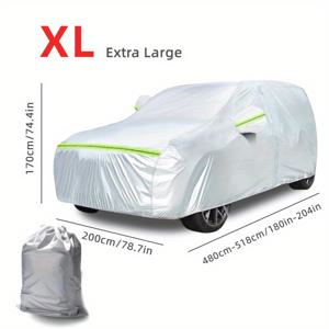 TEMU 6겹 고급 하드쉘 지퍼 디자인 차량 커버, 바람과 모래, 새똥, 낙엽 및 자외선으로부터 완벽한 보호를 제공하는 야외용 자동차 커버