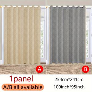 TEMU 두꺼운 양면 투톤 격자 패턴 방열 커튼, 상단 링 걸이 방식, GSM 340그램, 가을/겨울철의 따뜻함 및 소음 감소 설계, 거실 및 침실에 적합