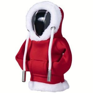 TEMU 1개의 축제 크리스마스 자동차 기어 변속 후드 커버, 폴리에스테르 (폴리에스테르 섬유) 먼지 보호 커버, 포켓 포함, 차량 내부 장식에 적합한 범용 핏