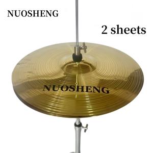 TEMU NUOSHENG 14인치 심벌 하이햇 2장 | 반짝이는 마감, 밝은 사운드의 메탈 크래쉬 심벌, 케이스 포함