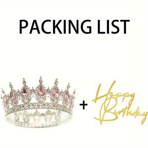 TEMU 공주 테마 아크릴 왕관 케이크 토퍼 - 생일, 결혼식, 할로윈, 크리스마스 이벤트 및 파티 용품에 완벽한 파티 소품