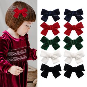 TEMU 10개 세트 우아한 달콤한 골든 리본 덕빌 클립 빈티지 벨벳 리본 헤어 클립 귀여운 솔리드 컬러 헤어 액세서리