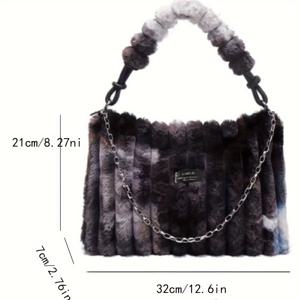 TEMU 티아라이 플러시 숄더백, 매력적이고 우아하며 스타일리시하며 트렌디하며 고급스러운 여성용 사각 가방으로, 데일리 출퇴근 또는 파티, 결혼식, 졸업 파티, 저녁 데이트와 같은 이벤트에 적합합니다. 드레스, 정장, 축제 의상과 잘 어울립니다.