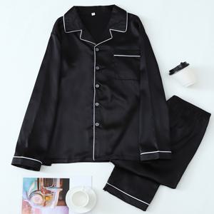 TEMU 남성용 신상 가을/겨울 긴팔 긴바지 캐주얼 심플 가디건 세트|잠옷|냉장고바지|가디건