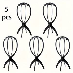 TEMU 5개 세트 헤비듀티 가발 홀더 스탠드 - 접이식, 공간 절약형 가발 디스플레이 랙, 살롱, 가정 또는 여행용 - 견고한 베이스, 모든 가발 유형과 호환 - 가발 만들기, 스타일링, 보관에 이상적 - 살롱 및 개인 사용, 컴팩트 디자인, 내구성 있는 구조, 미용 전문가, 가발 스탠드, 가발/헤드 스탠드, 빈 헤드