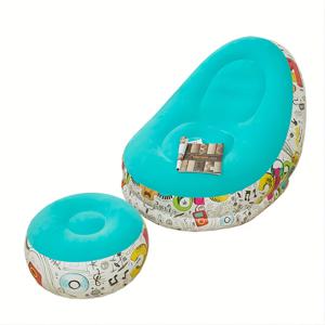 TEMU 1pc 접이식 팽창식 레이지 소파, 실내 및 실외 사용을 위한 다기능 휴대용 라운저, 내구성이 강한 두꺼운 PVC 소재, 쉬운 청소, 조립 필요 없음