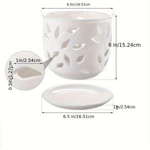 TEMU 트레이가 있는 우아한 대형 세라믹 난초 화분 - 실내/외부 사용을 위한 통기성 및 배수 개선 디자인