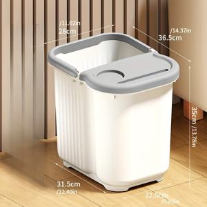 TEMU 1개 대형 커버된 발 스파 욕조, 마사지 기능 포함 - 높고 두꺼운 튼튼한 플라스틱, 아늑한 겨울 밤을 위한 필수품, 화이트 & 베이지 옵션, 발 담그기 욕조|욕조