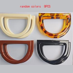 TEMU 4/8개 D자형 플라스틱 핸들 - 4가지 색상, 비치백 & 스트로우백, 크로셰백, 지갑 만들기용 다목적 DIY 공예 소품