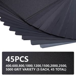 TEMU 400~5000 # 사이 Wet & Dry 사포 90개 세트 (12X9인치), 자동차 샌딩, 가구 마감, 목재 코팅에 적합