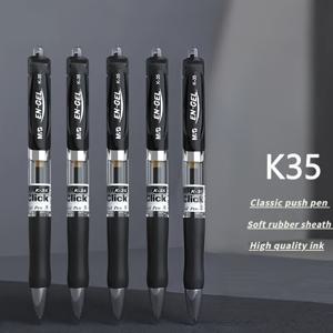 TEMU 부드러운 글쓰기 클릭 젤 펜 ❆모닝 라이트 K-35 클릭 젤 펜 블랙 0.7Mm 1.0Mm 클래식 탄두 대용량 리필 시험 사무실 물 펜 카본 펜 K35 [Hjmark]