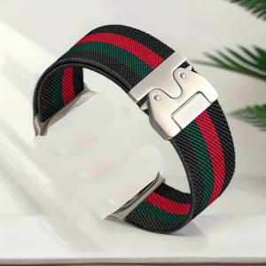 TEMU 1개 나일론 루프 애플워치 밴드 시리즈11 10 42mm 46mm, 소프트 조절 가능 나일론 워치 밴드 손목 밴드 울트라 2 49mm 46mm 44mm 45mm 42mm 38mm 40mm 41mm 여성용 남성용, 애플워치 밴드 울트라 시리즈 6 5 4 3 2 1, 낙하산 스타일 버클