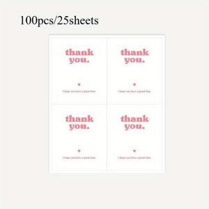 TEMU 100개 감사 라벨 스티커, 25장 포함. 다양한 포장용 밀봉 스티커로 선물 상자, 가방 포장 라벨, 밀봉 데칼, 파티 선물, 생일 장식에 적합합니다.