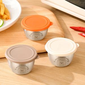 TEMU 3개 세트 스테인리스 스틸 조미료 컵 뚜껑 포함 - 샐러드, 소스 및 조미료에 완벽 - 도시락, 피크닉, 여행 및 휴일 테마에 이상적 - 주방 및 레스토랑 사용에 좋음