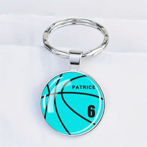 TEMU 1개 맞춤형 농구 열쇠고리, 맞춤 이름 & 번호 - 아연 합금 스포츠 스타일 열쇠고리, 맞춤 텍스트 유리 돔 펜던트 - 선수 및 팬을 위한 기념 선물