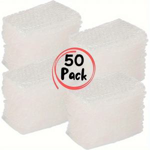 TEMU 50개 PUKAMAM 버블 쿠션 랩 파우치 - 내구성 강한 재사용 가능한 인플레이터블 버블 백, 4x6 인치 에어 쿠션 보호, 배송, 이사, 보관 및 여행용 - 조립 불필요 (경제적)