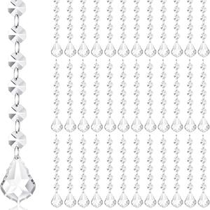 TEMU [2D 플랫] 30pcs 스파클링 펜던트 가든 - 투명 아크릴 눈물방울 & 별 모양의 장식품, 크리스마스 트리, 원형, 창문 & 홈 데코, 조절 가능한 체인, 휴일 창문 장식 | 스파클링 디자인 | 내구성 아크릴