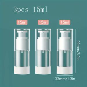 TEMU 3개 세트 투명 펌프 병, 15ml/1oz/30ml/50ml, 프탈레이트 프리 플라스틱, 무향 여행용 사이즈 디스펜서 파운데이션, 얼굴 & 바디 크림, 보습 샴푸 용기, 여행용 화장품 용기 | 포장 | 투명 소재|트래블보틀