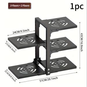 TEMU 1개 냄비와 팬 정리대, 주방 정리 및 보관용, 카운터탑과 싱크 아래에 적합, 다층 두께 강화 내구성, 조절 가능한 식기 정리함, 넘어지거나 변형되지 않음