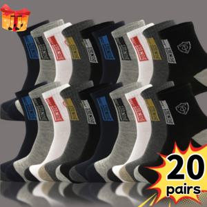 TEMU 사계절에 적합한 남성용 스포츠 양말 20켤레 세트. 편안함과 통기성을 제공하며 가을, 겨울철에 따뜻하고 두껍습니다.|스포츠