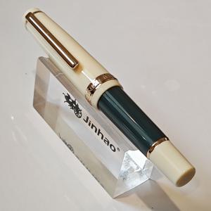 TEMU 클래식한 디자인의 사무실용 스테이션리, 플라스틱 바디와 골든 트림이 있는 미니 쇼트 포켓 필통 펜, 잉크 컨버터가 포함된 한 개의 필기용품입니다.