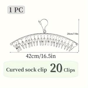 TEMU 10개 또는 20개 클립이 있는 스테인리스 스틸 건조대. 내구성이 뛰어나고 녹에 강하도록 설계되었습니다. 양말, 브라, 속옷, 장갑과 같은 물건을 건조하는 데 이상적이며, 다용도 후크가 포함되어 공간 절약 효과를 누릴 수 있습니다.