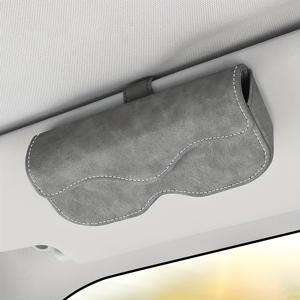 TEMU 차량용 햇빛 가리개 안경 케이스, 범용 인조 가죽 안경 홀더 보관 상자, 자석 잠금 디자인, 차량에 적합 - 대부분의 차량 모델과 호환 가능.|선글라스|썬그라스