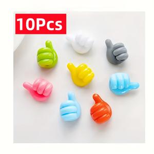 TEMU 14개/10개 팩 카툰 손모양 접착식 케이블 클립, 충전기 코드 정리기, 휴대폰 & 데이터 선 관리 훅, 다목적 케이블 홀더, 홈 스토리지 & 정리용, 비전기 케이블 정리 액세서리, 배터리 불필요