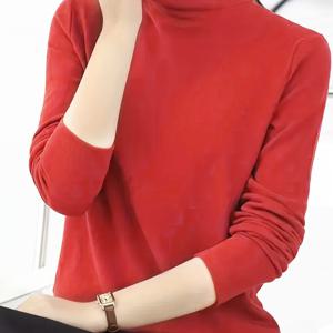 TEMU 여성용 겨울 따뜻한 하이넥 긴팔 티셔츠 - 두꺼운 레이어링 베이스 레이어, 솔리드 컬러 불투명 탑, 드레스/블라우스 안에 입기 좋은 코리안 스타일, 세탁기 사용 가능한 가을 & 추운 날씨 의류