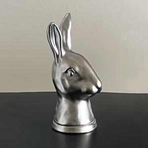 TEMU 토끼 조각 이쑤시개 홀더, 홈 데코용 세라믹 탁상 장식품, 거실 및 식사 공간에 적합, 이쑤시개 및 치실 보관 용기, 블랙, 화이트 또는 실버 색상으로 제공되는 아름다운 선물.